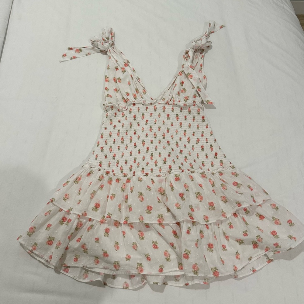 LoveShackFancy Rossi Floral Mini Dress (Small) - Picture 7 of 9